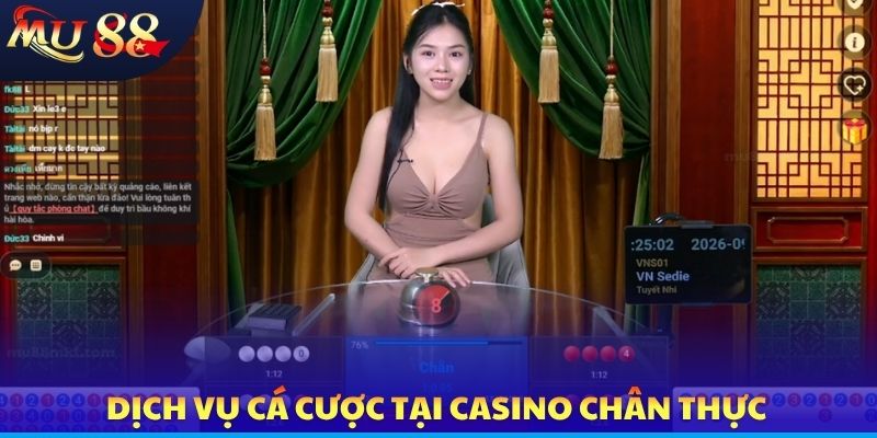 Dịch vụ cá cược tại casino chân thực